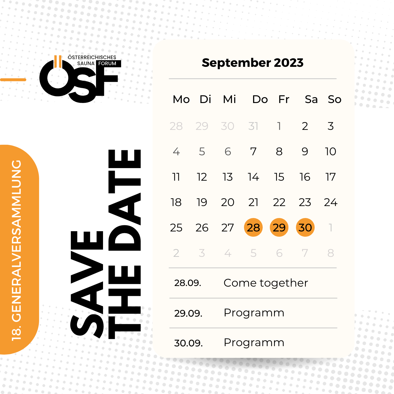 ÖSF - Save the date 18. Generalversammlung